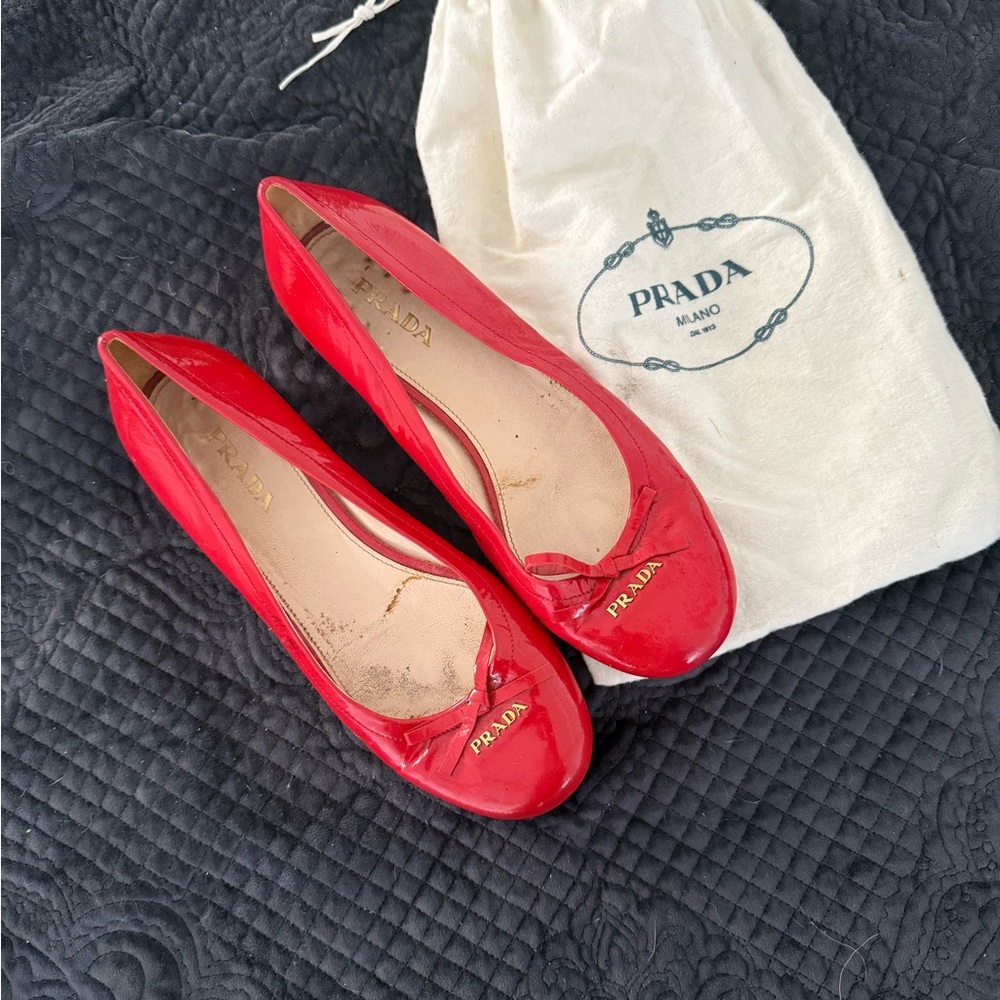 Prada Red Flats